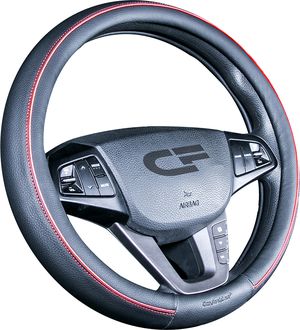 Оплётка на руль CarFashion Tiltan (размер M, экокожа, цвет ЧЕРНЫЙ/КРАСНЫЙ). Артикул 31430