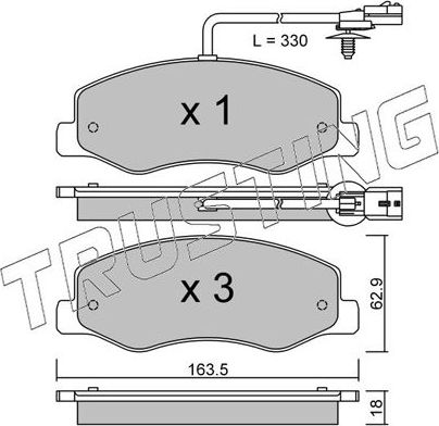 Тормозные колодки Trusting задние для Renault Master III 2010-2026. Артикул 917.0