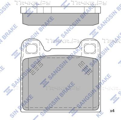 Тормозные колодки Sangsin Hi-Q задние для Volvo 760 1981-1992. Артикул SP4398