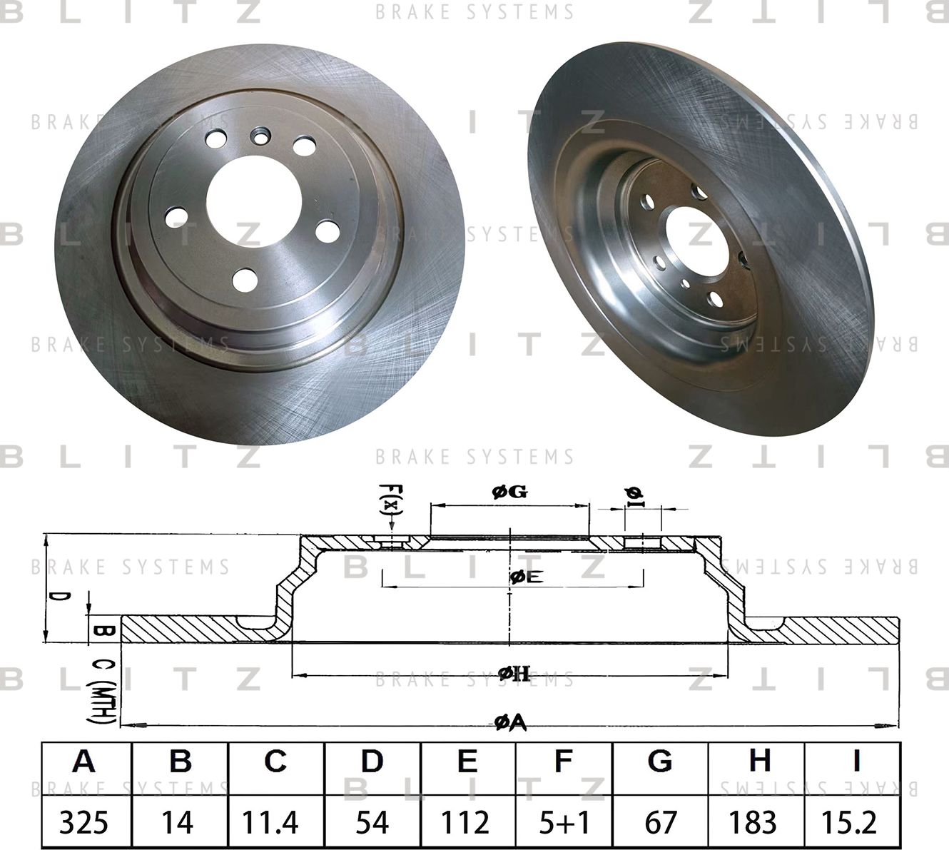 Диск тормозной задний (Blitz). Артикул BS0640