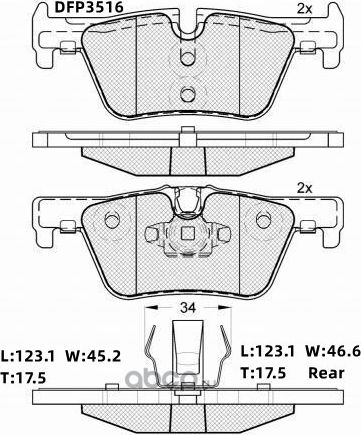 Колодки тормозные дисковые Double Force Double Force. Артикул DFP3516