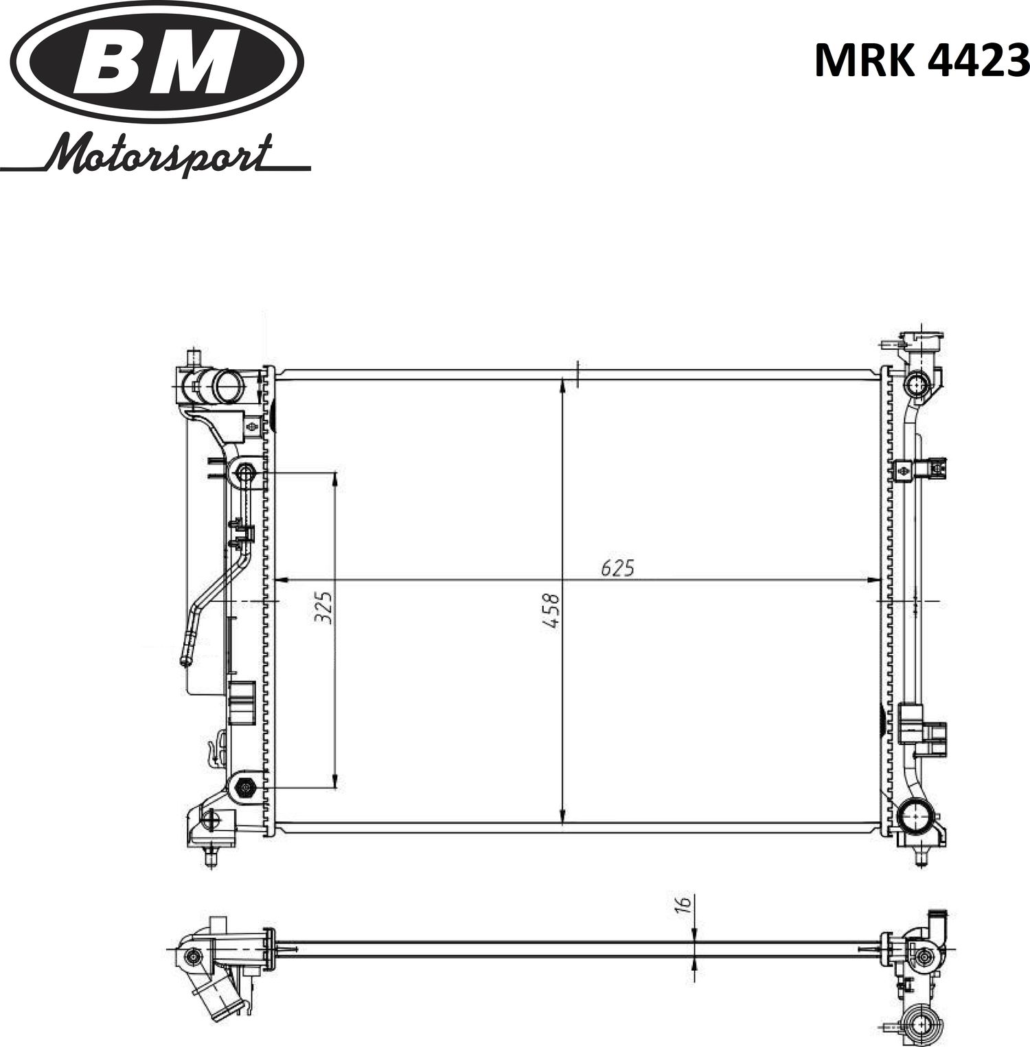 Радиатор двигателя KIA OPTIMA IV 16- AT/ AC +/ (BM). Артикул MRK4423
