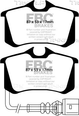 Тормозные колодки EBC Brakes задние для SEAT Altea I 2004-2015. Артикул DP1497