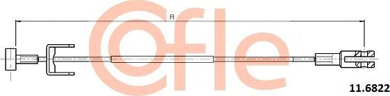 Трос ручника (тросик ручного тормоза) Cofle. Артикул 92.11.6822