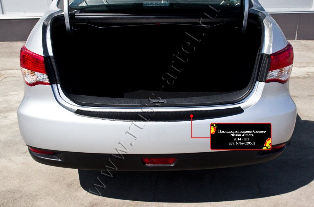 Накладка Русская Артель на задний бампер для Nissan Almera G15 2012-2019. Артикул NNA-029502