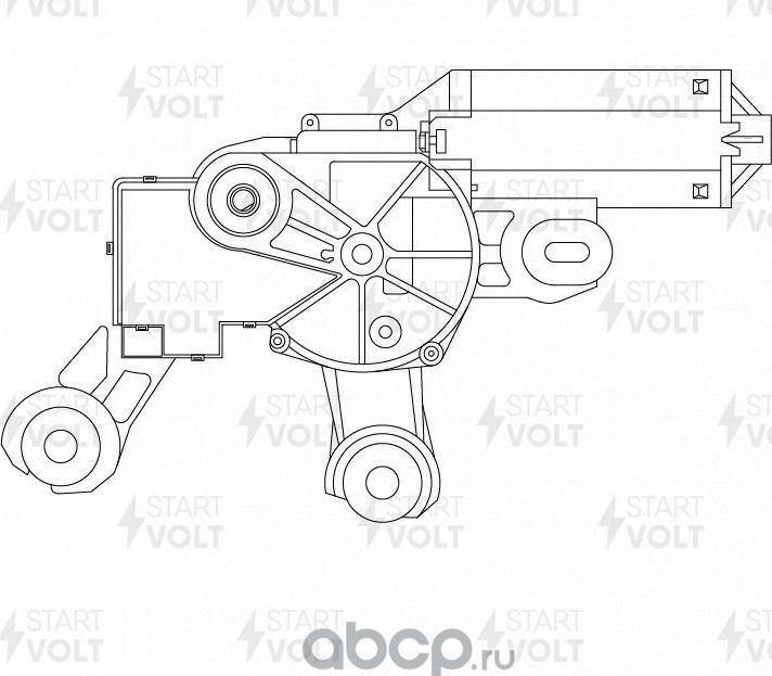 Мотор стеклоочистителя (моторчик дворников) StartVOLT. Артикул VWB 1805