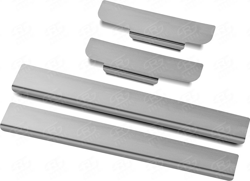 Накладки RusStal на пороги (лист нерж. шлифованный) для Ford Ecosport 2014-2026. Артикул FRESP14-02