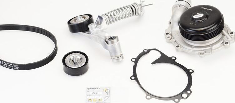 Комплект поликлинового ремня  с водяным насосом) MERCEDES BENZ: GLA  X156) 13 ContiTech. Артикул 5PK1745WP1