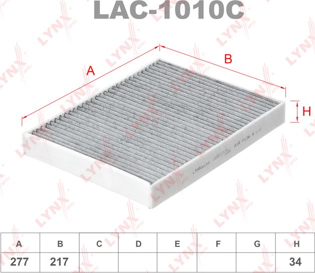 Салонный фильтр LYNXauto. Артикул LAC-1010C