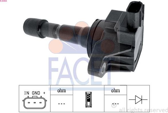 Катушка зажигания Facet OE Equivalent. Артикул 9.6503
