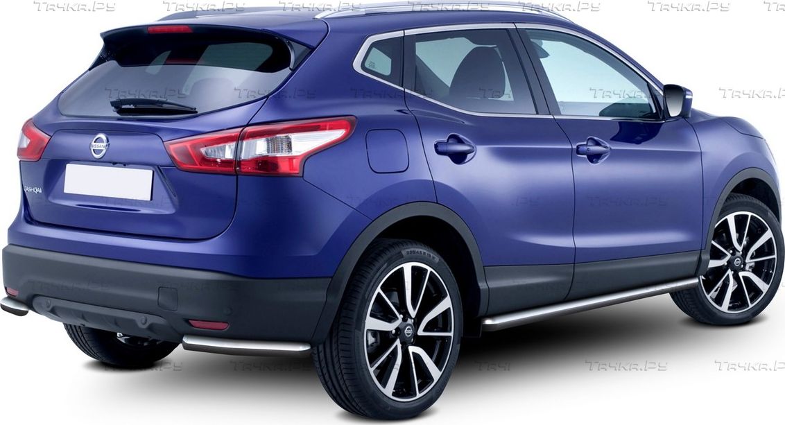 Защита Rival заднего бампера d57 уголки для Nissan Qashqai II 2014-2019. Артикул R.4118.004