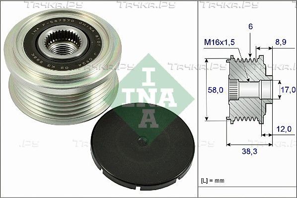 Муфта генератора обгонная Ina. Артикул 535 0266 10