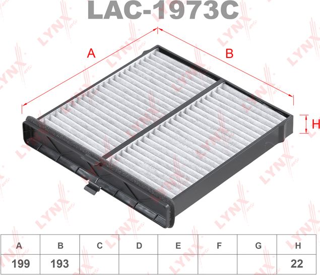 Салонный фильтр LYNXauto. Артикул LAC-1973C