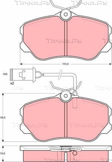 Тормозные колодки TRW передние для Alfa Romeo 164 I 1987-1993. Артикул GDB864