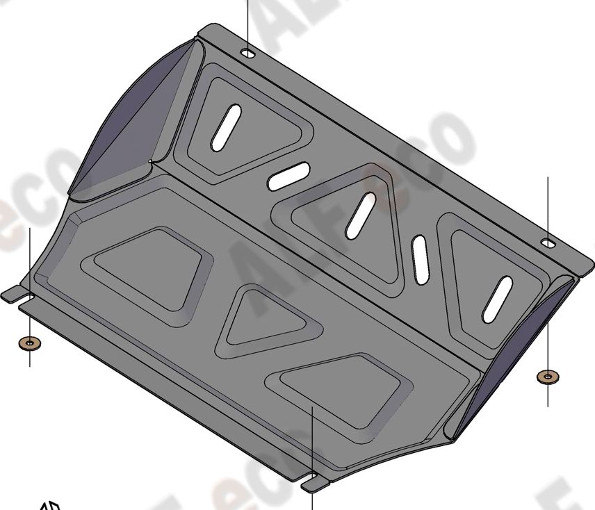 Защита Alfeco для радиатора Mitsubishi L200 V 2015-07.2016. Артикул ALF.14.43.1