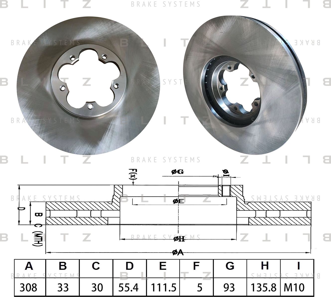 Диск тормозной (Blitz). Артикул BS0559