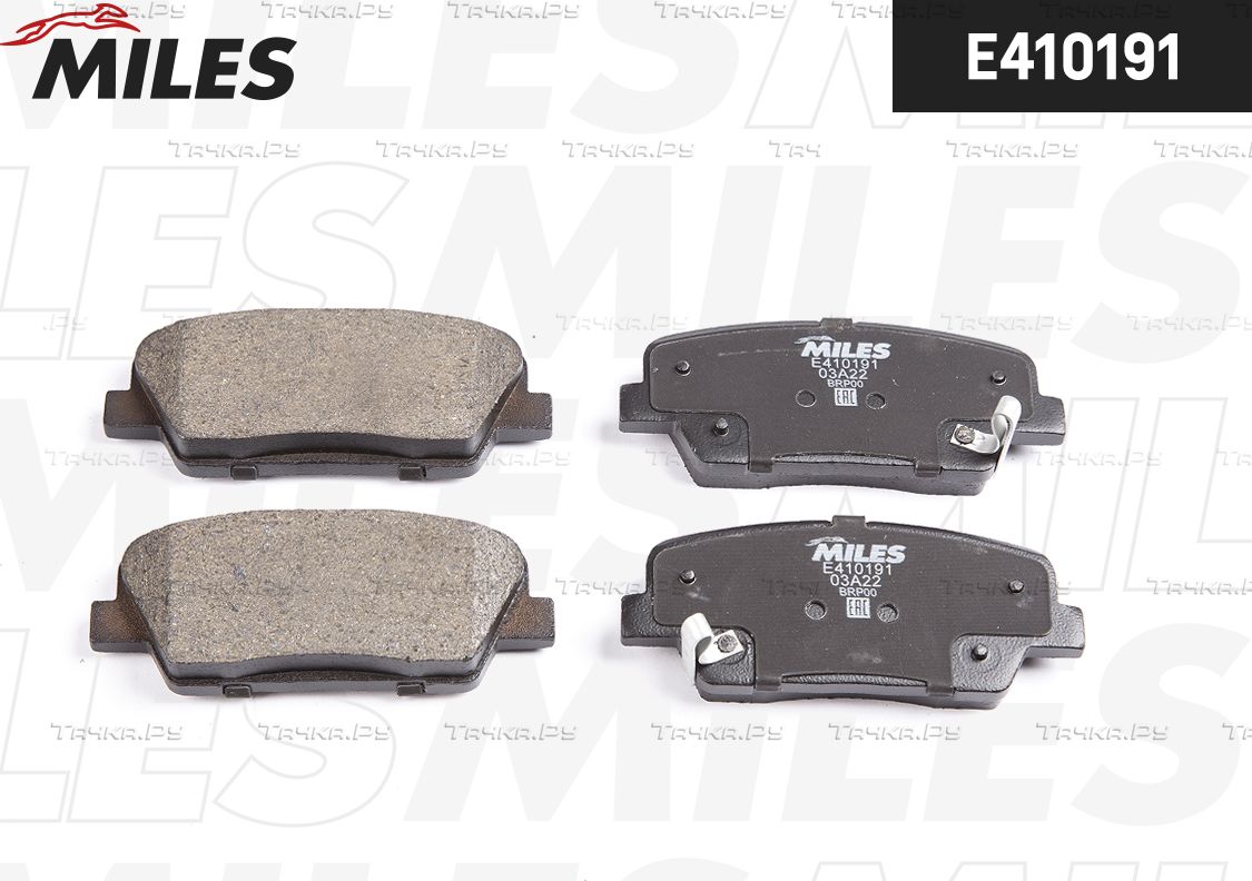 Тормозные колодки Miles (Low-Metallic) задние для Hyundai Equus II 2009-2016. Артикул E410191