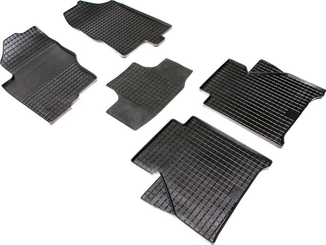 Коврики резиновые Seintex с узором сетка для салона Nissan Navara (комплектация LUX c АКПП) 2004-2015. Артикул 85323