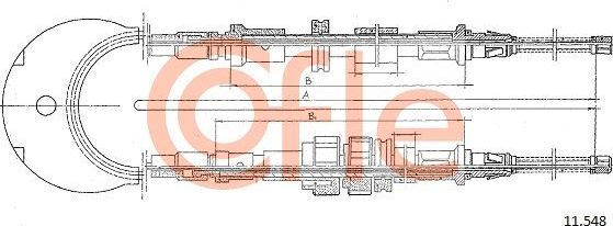 Трос ручника (тросик ручного тормоза) Cofle. Артикул 11.548