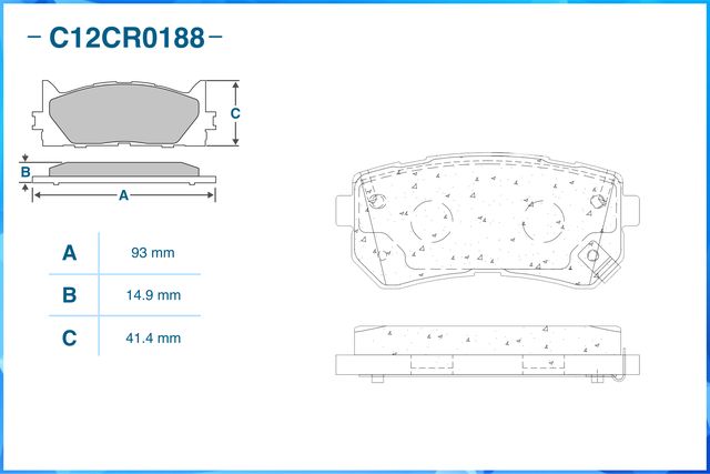 Колодки тормозные задние (Cworks). Артикул C12CR0188