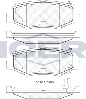 Тормозные колодки Icer задние для Dodge Nitro 2006-2012. Артикул 181909
