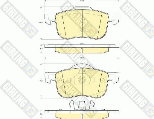 Тормозные колодки Girling передние для Volvo S60 I 2000-2010. Артикул 6113882