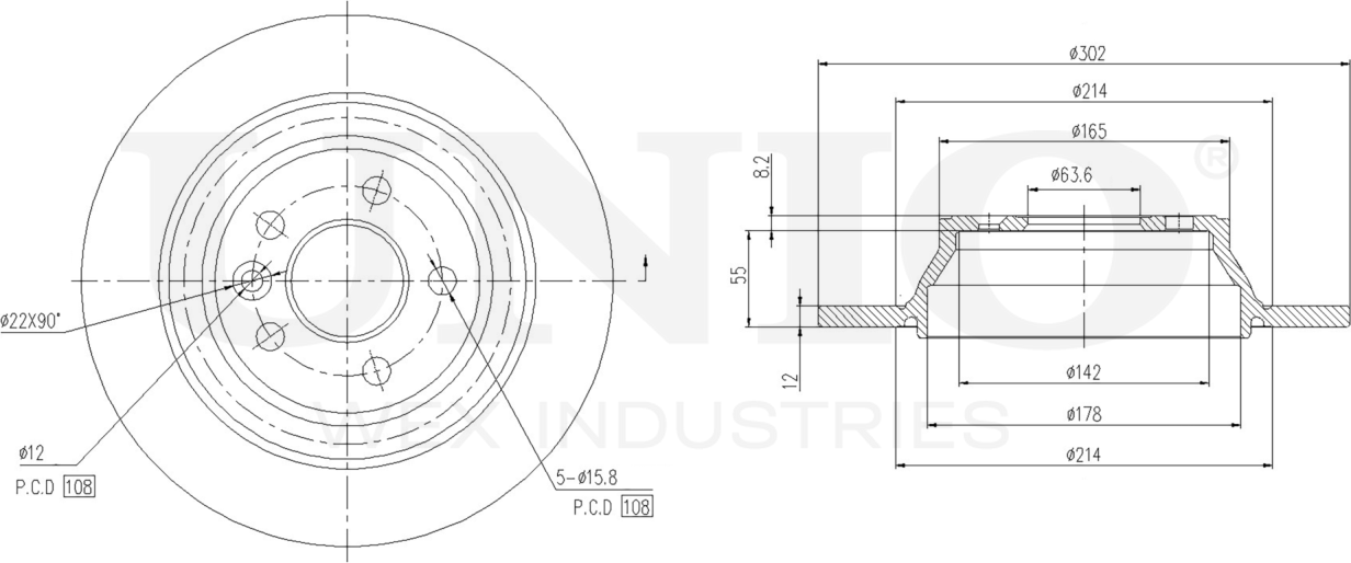 Диск тормозной (Unio). Артикул BRD-20521
