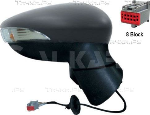 Зеркало боковое (в сборе) Alkar правое для Ford Fiesta VI 2008-2012. Артикул 6114394