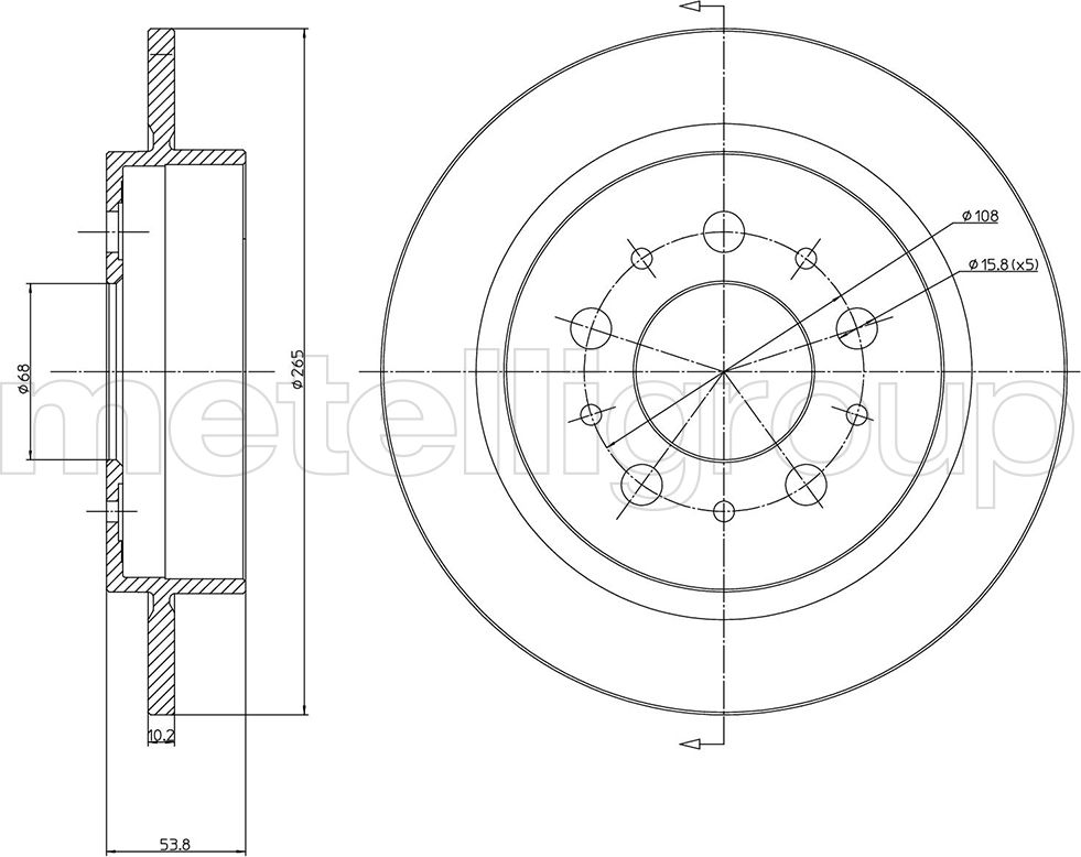 Тормозной диск Metelli. Артикул 23-0311