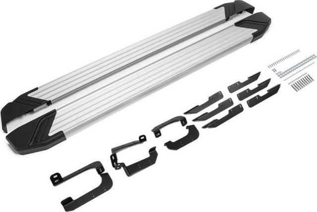 Пороги алюминиевые Rival Silver для Chery Tiggo 4 I рестайлинг 2019-2026. Артикул F173AL.0905.2