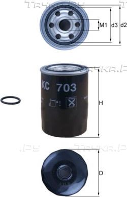 Топливный фильтр Mahle. Артикул KC 703D