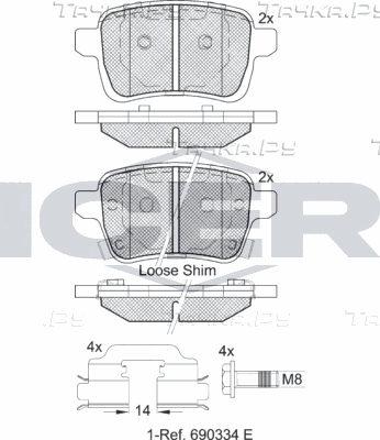 Тормозные колодки Icer задние для Opel Adam I 2012-2019. Артикул 182170-203