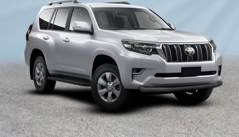 Защита Slitkoff переднего бампера d76 для Toyota Land Cruiser Prado 150 2й Рестайлинг 2017-2026 Черная. Артикул TOP17-003B