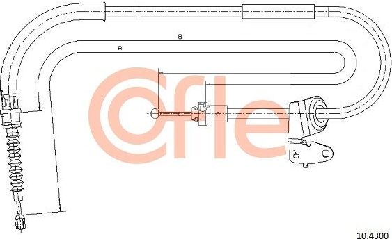 Трос ручника (тросик ручного тормоза) Cofle задний правый для MINI Cabrio I (R52) 2004-2008. Артикул 92.10.4300