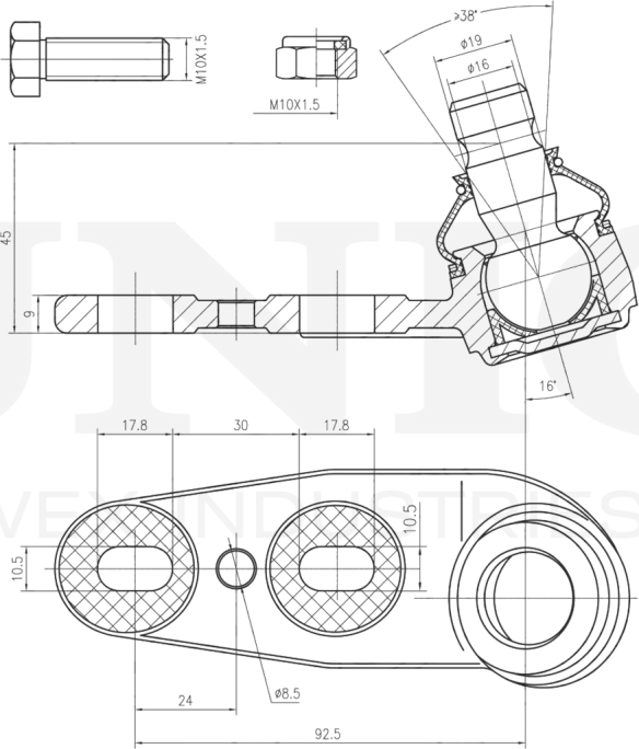 Опора шаровая (Unio). Артикул SSP-20045