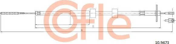Трос ручника (тросик ручного тормоза) Cofle. Артикул 92.10.9473