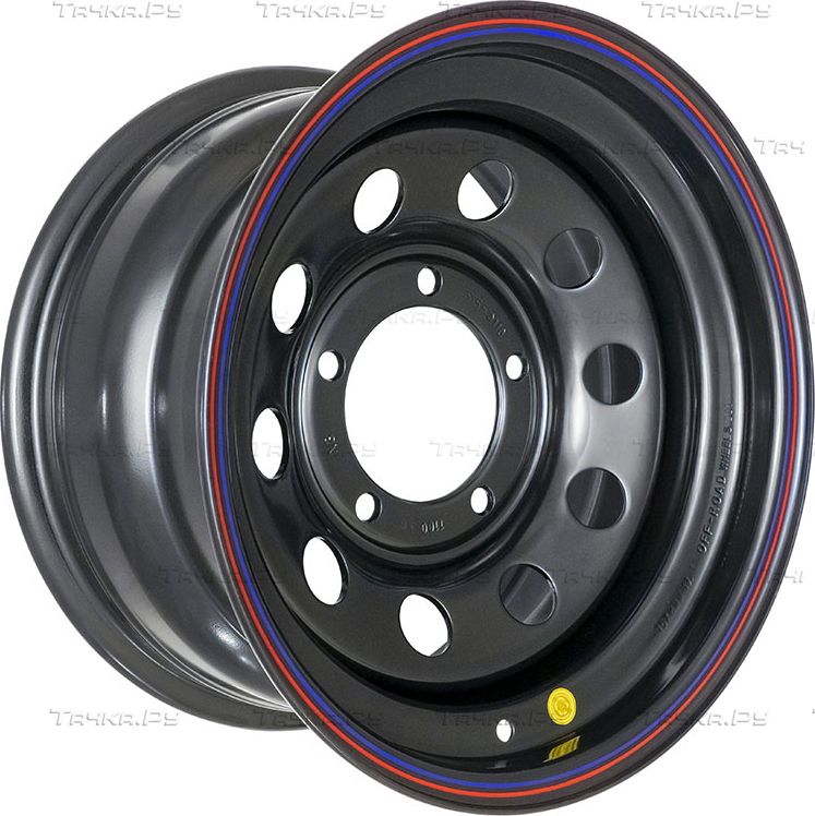 Колёсный диск OFF-ROAD Wheels усиленный стальной черный 5x139,7 8xR15 d110 ET-3 для УАЗ Hunter 2003-2026, уценённый. Артикул 1580-53910BL-3_U