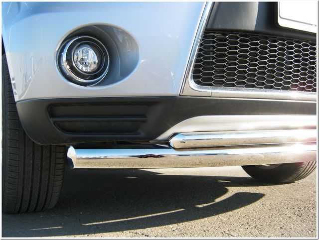 Защита RusStal переднего бампера d76/42 (дуга) для Mitsubishi Outlander XL 2010-2012. Артикул MNZ-000113