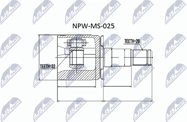 Шрус внутренний (граната) NTY. Артикул NPW-MS-025
