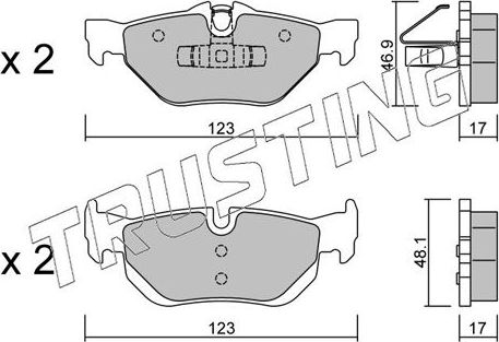 Тормозные колодки Trusting задние для BMW 1 I (E81/E82/E87/E88) 2004-2011. Артикул 658.0