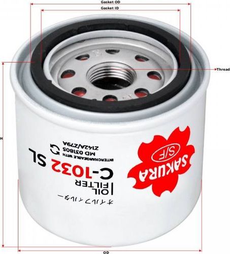 Масляный фильтр Sakura. Артикул C-1032-SL