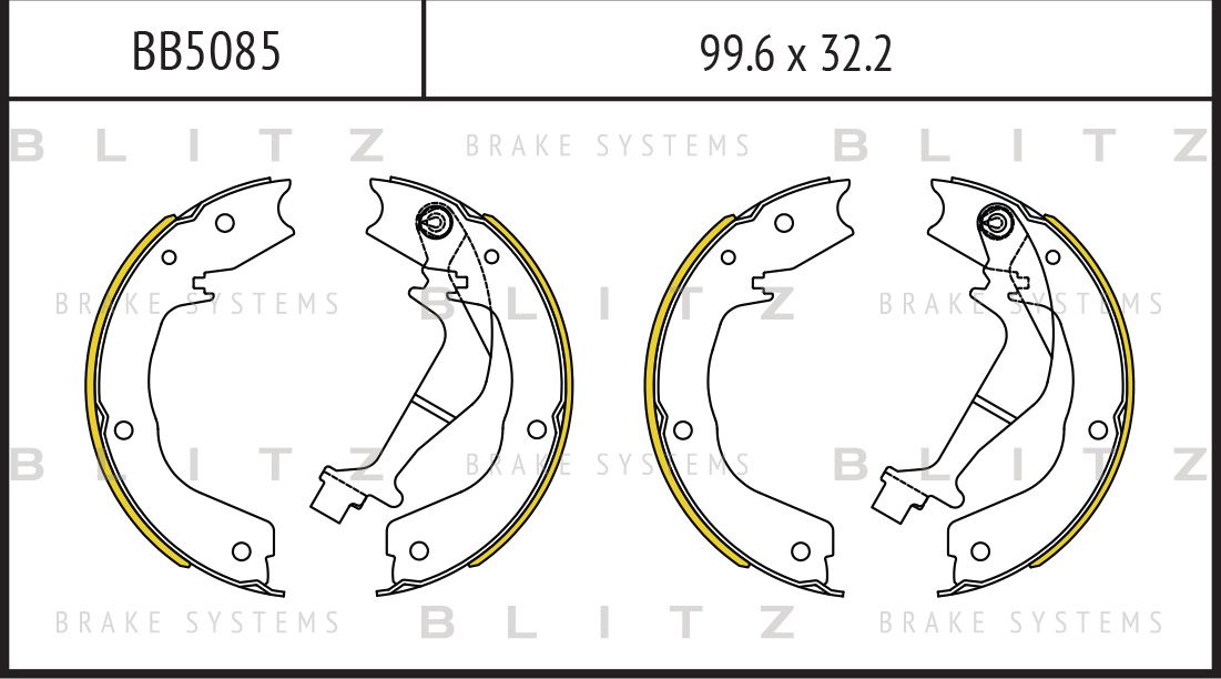 Тормозные колодки барабанные MITSUBISHI PAJERO III/IV 00- (d 200мм.) (Blitz). Артикул BB5085