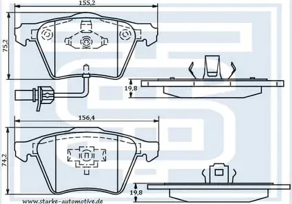 Колодки тормозные передние (Starke). Артикул 173513