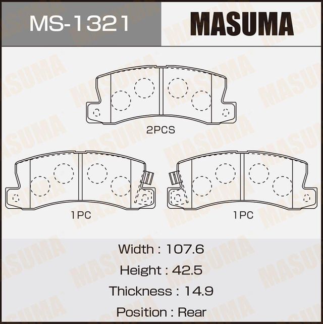 Тормозные колодки Masuma. Артикул MS-1321