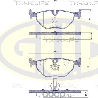Тормозные колодки G.U.D. задние для BMW 3 IV (E46) 1997-2007. Артикул GBP026540