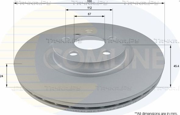 Тормозной диск Comline Comline передний для BMW X1 II (F48) 2015-2026. Артикул ADC2804V