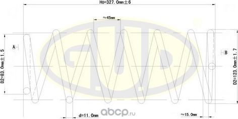 Пружина подвески G.U.D.. Артикул GCS237231