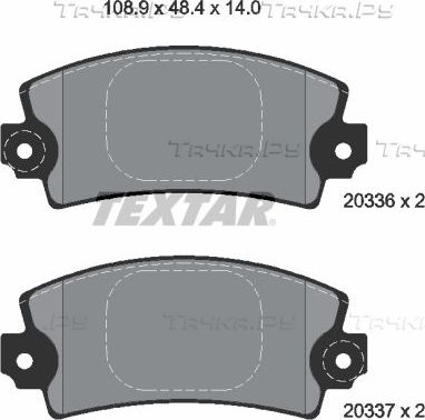 Тормозные колодки Textar задние для Renault Fuego 1983-1985. Артикул 2033602