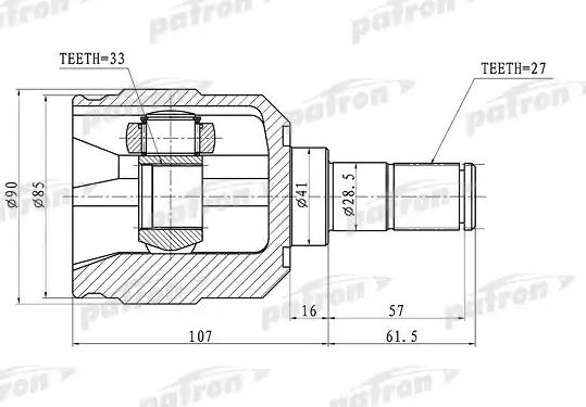 Шрус внутренний (граната) Patron. Артикул PCV1355