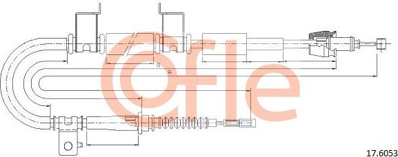 Трос ручника (тросик ручного тормоза) Cofle задний правый для Kia Proceed I 2008-2013. Артикул 17.6053